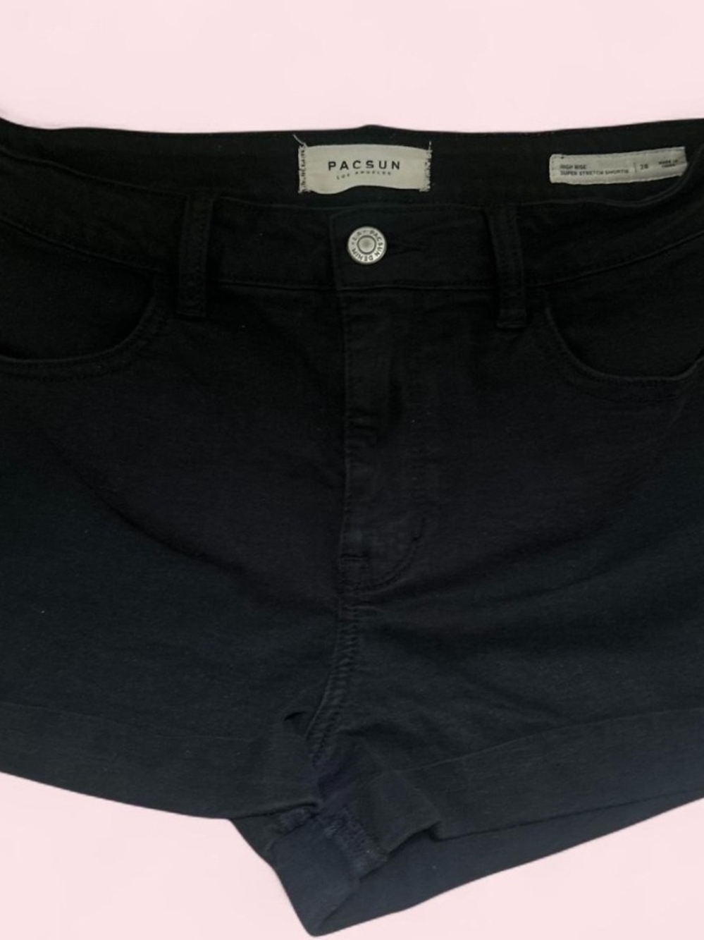 Pacsun Black High-Rise Denim Shorts